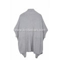 Women's Knitted Open Front Ribbed Poncho Cape